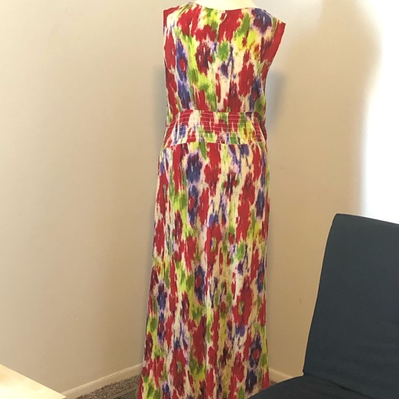 4 for $20 Wild Thyme Floral Watercolor Maxi Dress - Picture 3 of 4